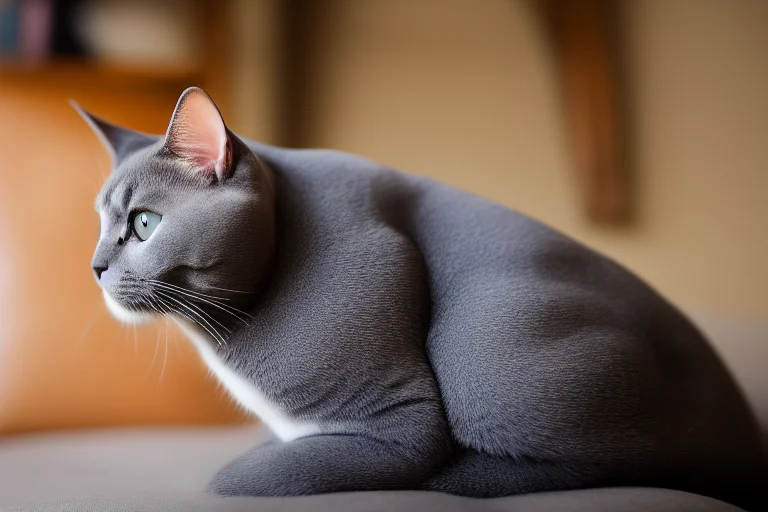 性格稳定从容的英国短毛猫（蓝猫）