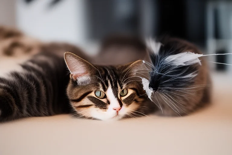 通过互动游戏转移猫咪注意力，是打断过度理毛行为的有效方法