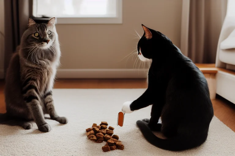 使用点击器对猫咪进行标记训练，在猫咪做出正确动作的瞬间按下并给予奖励