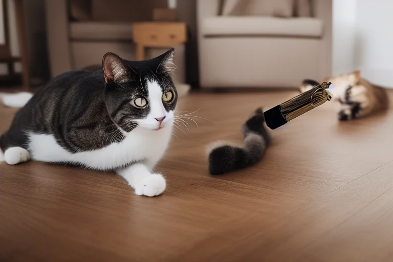 使用逗猫棒等玩具满足猫咪的狩猎本能，避免其将人手当作攻击目标