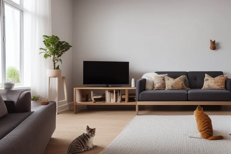 猫爬架和猫抓柱与现代家居装饰和谐融合，既满足猫咪需求又美观