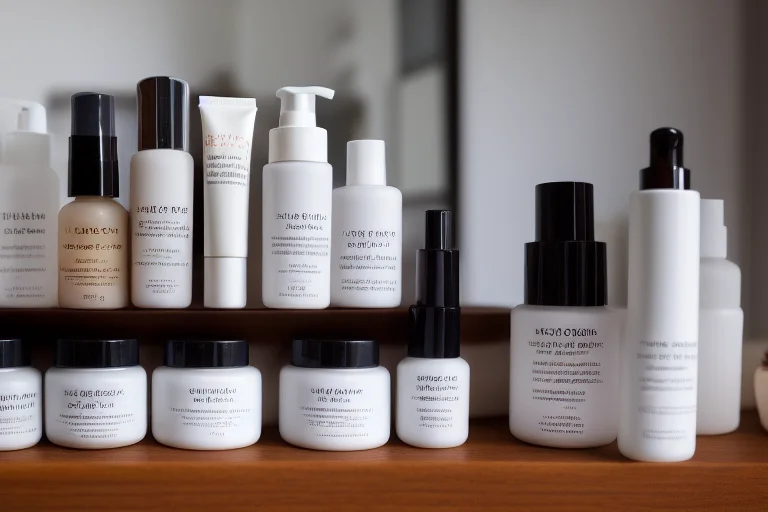 精简高效的油痘肌护肤台陈列示意