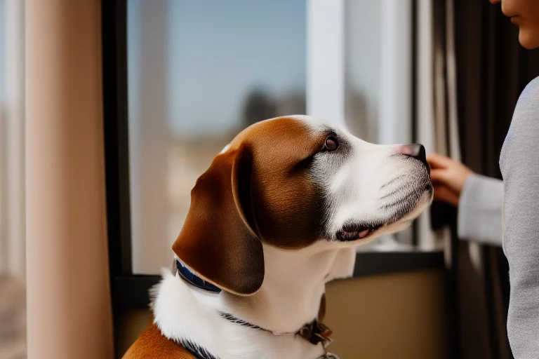主人正在冷静地观察并记录狗狗吠叫的场景，这是行为分析的第一步。