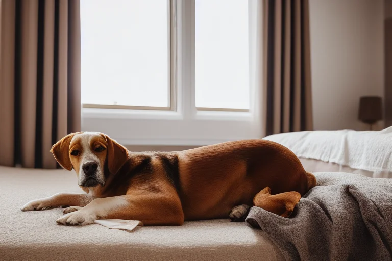 通过拉上窗帘和使用白噪音机，为狗狗创造一个安静、低刺激的休息环境。