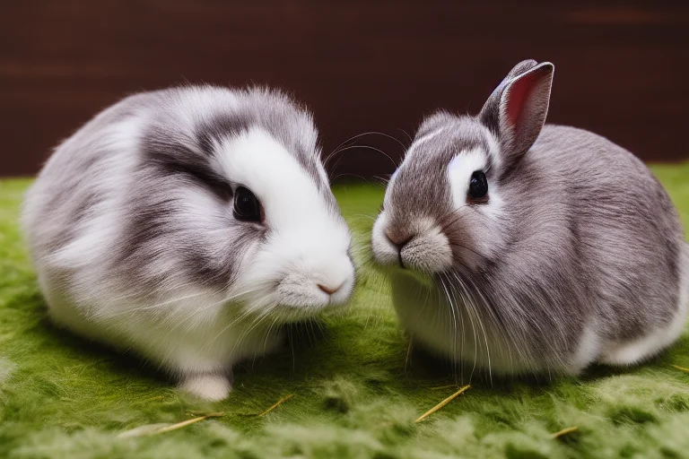 兔子行为特写：侧躺、站立张望、用下巴摩擦物体、发出轻柔的磨牙声