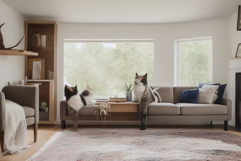 为猫咪设计的丰富环境：包含垂直空间和多个藏身点