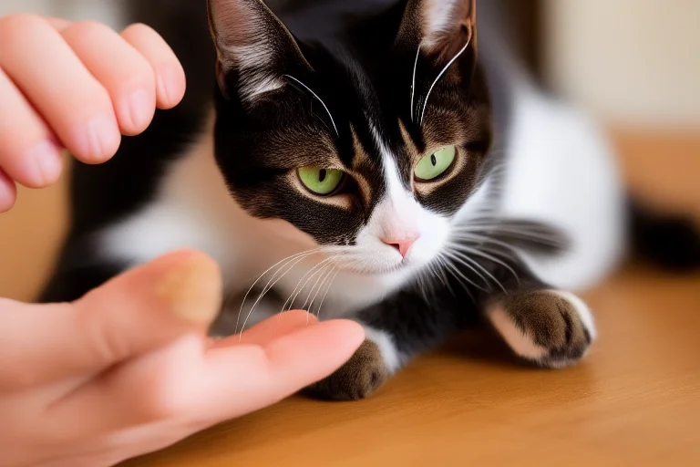 为剪指甲做脱敏训练：在触碰脚掌时给予零食奖励