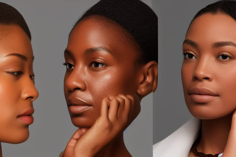 皮肤饱满充盈与松弛塌陷的视觉对比，诠释玻色因的核心功效