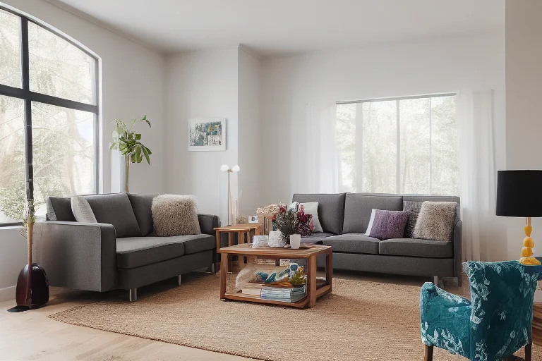 客厅从杂乱到整洁有序的对比示意图