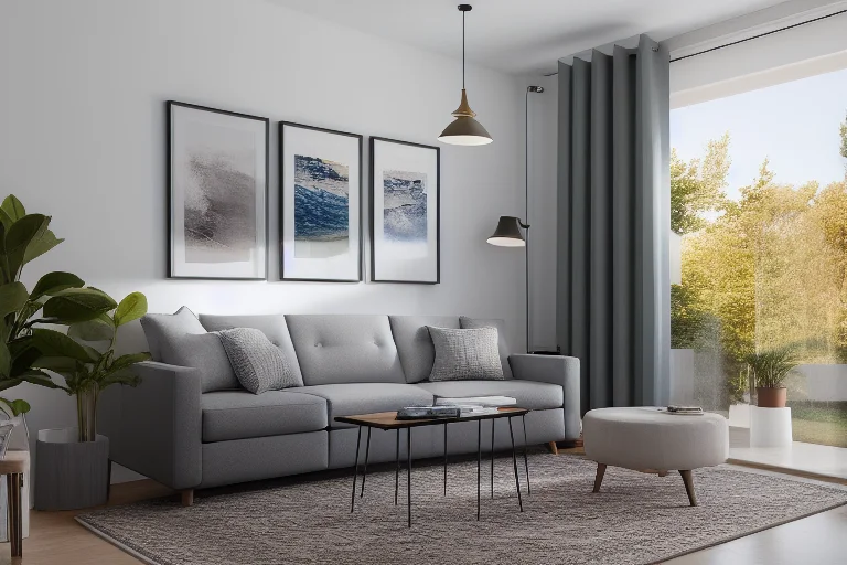 智能窗帘自动开启，让晨光洒入现代客厅