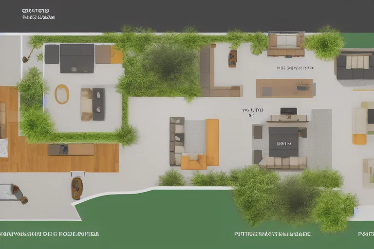 多宠家庭环境管理示意图：分散的资源点与安全区
